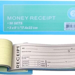 50 juegos por libro de alquiler, libro de recibos nuevo pedido de venta de dinero libro de registro de recibos de 2 partes, sin carbono (1)