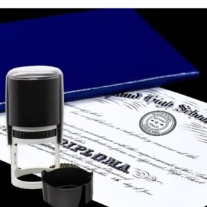 Sello de notario, sellos personalizados autoentintados, 1-5/8 pulgadas de diámetro, sello personalizado de goma redondo para estado, nombre, fecha