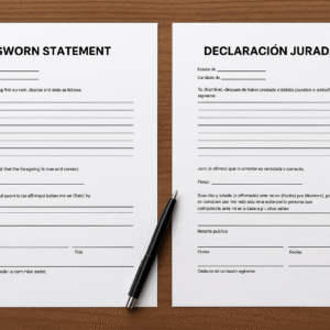 Plantillas de Declaración Jurada para la Corte (Español e Inglés)